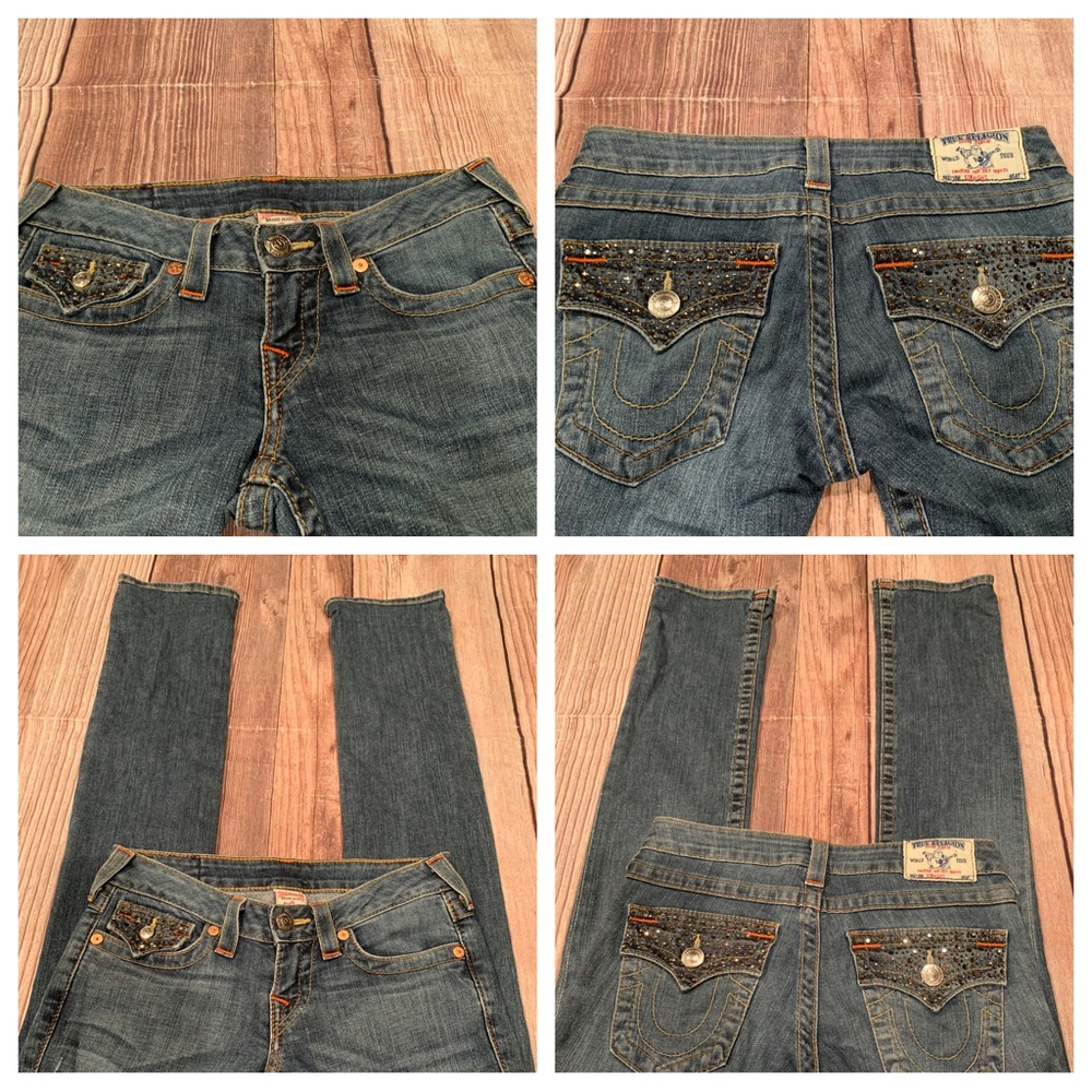 True Religion Slim Straight jeans size 25
Inseam 33-34”
98% cotton 2% Spandex